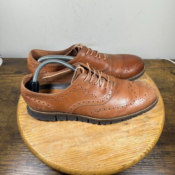 Cole Haan Zerogrand Wingtip Oxford Shoes Brown Leather Men\'s‎ 10.5 M C29411